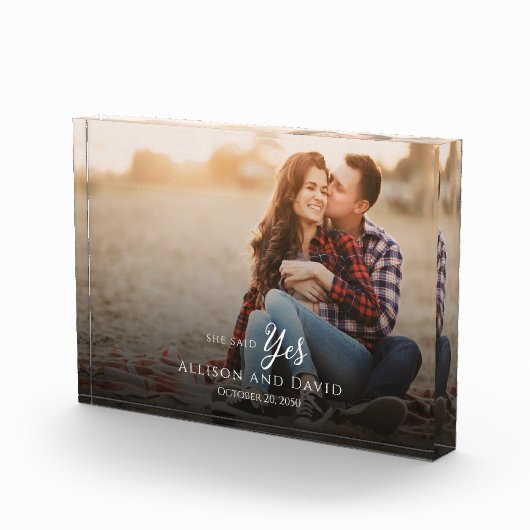 Verloving Couple Photo Wedding Elegant Simple Fotoblokken (Rechts)