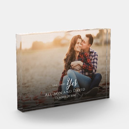 Verloving Couple Photo Wedding Elegant Simple Fotoblokken (Links)