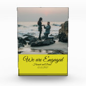 Verloving Couple's Photo and Name Yellow Fotoblokken (Voorkant)