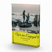 Verloving Couple's Photo and Name Yellow Fotoblokken (Rechts)