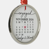 Verloving Day Keepsake Ornament, gepersonaliseerde Metalen Ornament (Rechts)