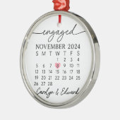 Verloving Day Keepsake Ornament, gepersonaliseerde Metalen Ornament (Links)