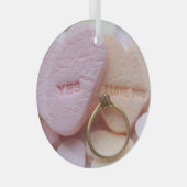 Verloving Diamond Ring Glas Ornament (Voorkant Rechts)