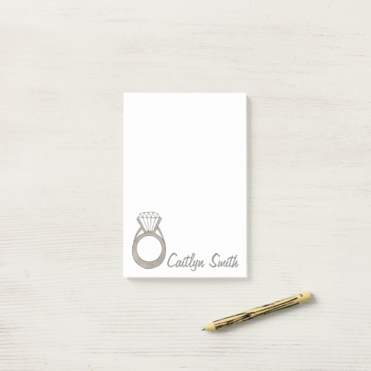 Verloving Diamond Ring Vrijgezellenfeest Post-it® Notes (Op bureau)
