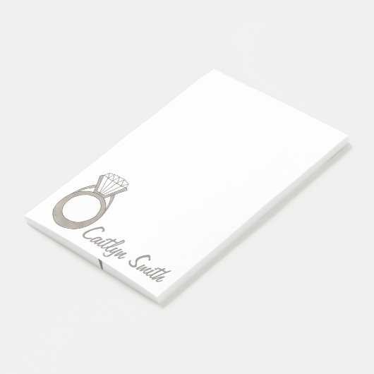 Verloving Diamond Ring Vrijgezellenfeest Post-it® Notes (Schuin)