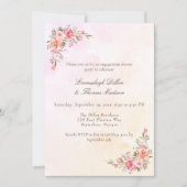 Verloving Dinner Party Koraal Waterverf Bloemen Kaart (Voorkant)