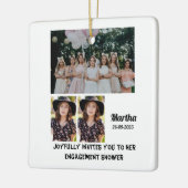 Verloving douche Aangepast 3 Foto collage Keramisch Ornament (Links)