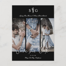 Verloving drie bruiloft fotocollage briefkaart