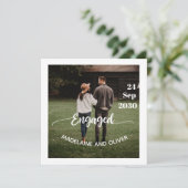 Verloving Eenvoudige foto Modern Kaart (Staand voorkant)