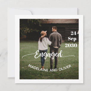 Verloving Eenvoudige foto Modern Kaart