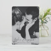 Verloving Elegant Black Hand Geschreven met zwart  Aankondiging (Staand voorkant)