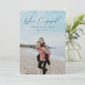 Verloving Elegant Black Hand Geschreven met zwart  Aankondiging (Staand voorkant)