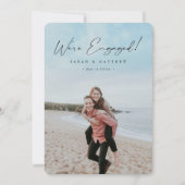 Verloving Elegant Black Hand Geschreven met zwart  Aankondiging (Voorkant)