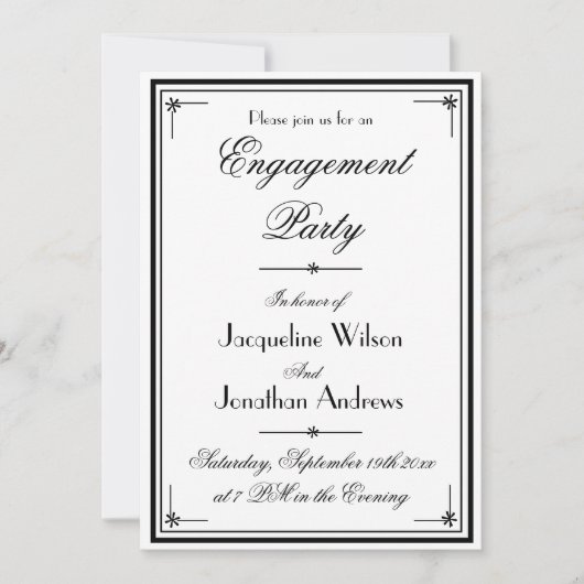 Verloving Elegant Classic Script Engagement Party Kaart (Voorkant)