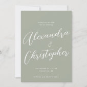 Verloving Elegant Sage Calligraphy Wedding Save The Date (Voorkant)