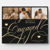 Verloving Elegant Script Fotonamen gepersonaliseer Fotoplaat (Voorkant)