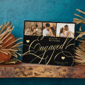 Verloving Elegant Script Fotonamen gepersonaliseer Fotoplaat (Zijkant)