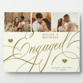 Verloving Elegant Script Fotonamen gepersonaliseer Fotoplaat (Voorkant)