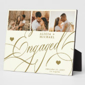 Verloving Elegant Script Fotonamen gepersonaliseer Fotoplaat (Zijkant)