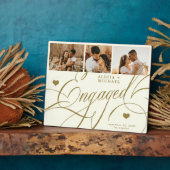 Verloving Elegant Script Fotonamen gepersonaliseer Fotoplaat (Zijkant)