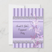 Verloving Elegant Soft  Lila Floral Kaart (Voorkant)