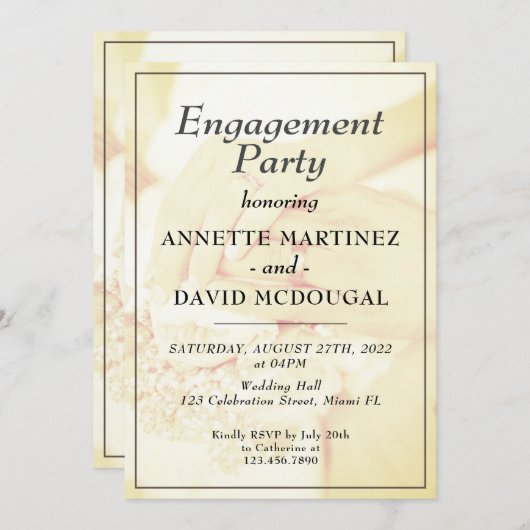 Verloving en huwelijksfeestdag kaart (Voorkant / Achterkant)