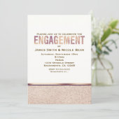 Verloving Faux Roos Gold Champagne Uitnodiging (Staand voorkant)