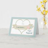 Verloving feliciteert Kaart Heart en Rings (Gele Bloem)