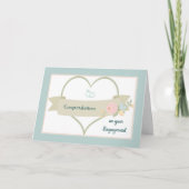 Verloving feliciteert Kaart Heart en Rings (Voorkant)