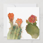 Verloving Fiesta Cactus Waterverf Floral Script Kaart (Achterkant)