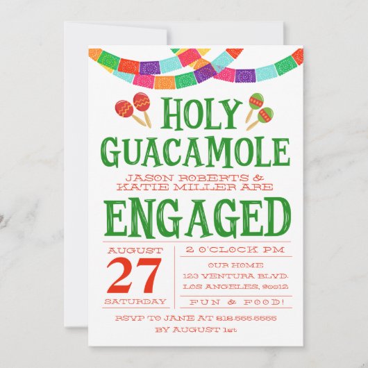 VERLOVING FIESTA INVITATIE KAART (Voorkant)