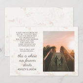 Verloving Foto aankondiging van onze voorgeschiede (Voorkant / Achterkant)