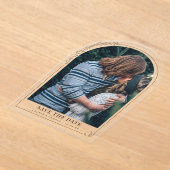 Verloving foto bruiloft bloemenboog Bewaar de datu Acryl Uitnodigingen (Laagn)