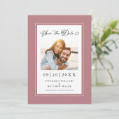 Verloving Foto Elegant Couple Modern Dusty Roos Save The Date (Staand voorkant)