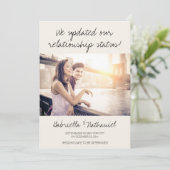 Verloving Foto gewijzigd Relatie Status Funny Kaart (Staand voorkant)