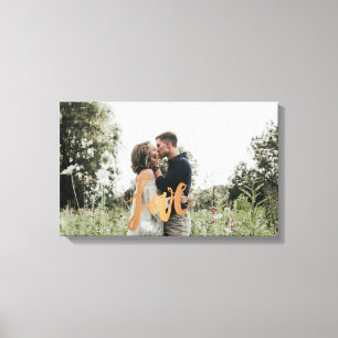 Verloving foto gouden liefde typografie canvas afdruk