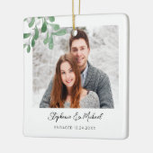 Verloving Foto Kerst Keramisch Ornament (Links)