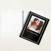 Verloving Foto Modern Couple Black White Wedding Planner (Display)