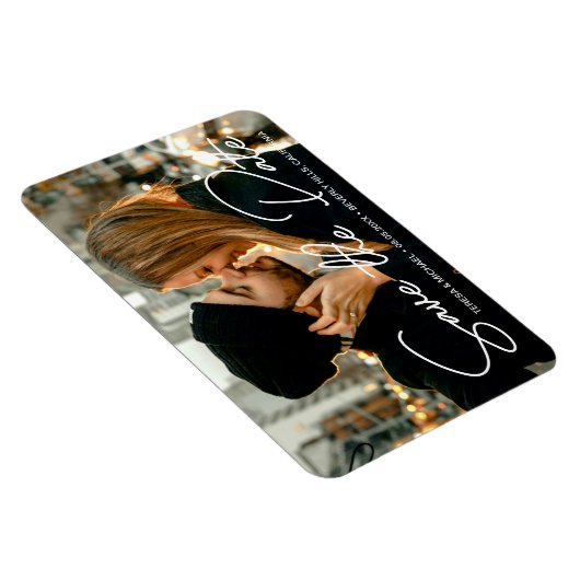 Verloving Foto Modern Opslaan datumscript Magneet (Rechterzijde)