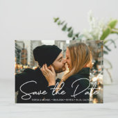 Verloving Foto Modern Opslaan datumscript Save The Date (Staand voorkant)