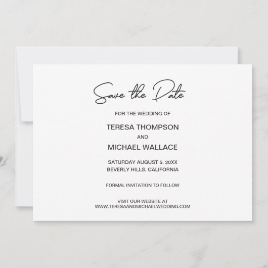 Verloving Foto Modern Opslaan datumscript Save The Date (Achterkant)