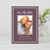 Verloving Foto Modern Simple Weddings Paars Save The Date (Staand voorkant)
