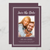 Verloving Foto Modern Simple Weddings Paars Save The Date (Voorkant / Achterkant)