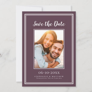 Verloving Foto Modern Simple Weddings Paars Save The Date