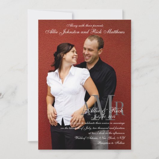 Verloving Foto Modern Wedding Invitations Kaart (Voorkant)