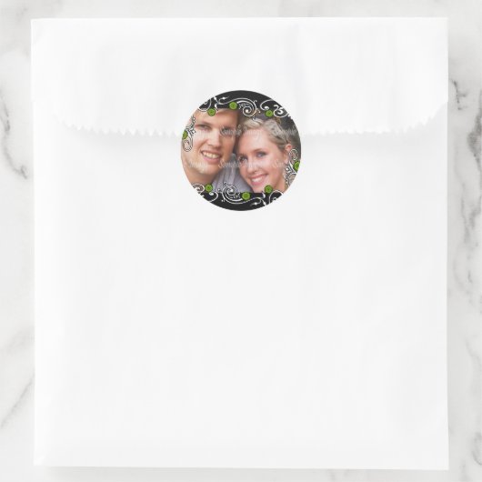 Verloving foto PERSONALISEREN Ronde Sticker (Tas)