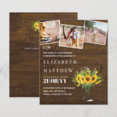 Verloving Foto Rustic Sunflower Wedding Savedate (Voorkant / Achterkant)