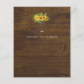 Verloving Foto Rustic Sunflower Wedding Savedate (Achterkant)