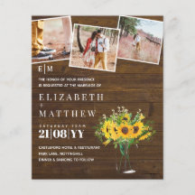 Verloving Foto Rustic Sunflower Wedding Savedate