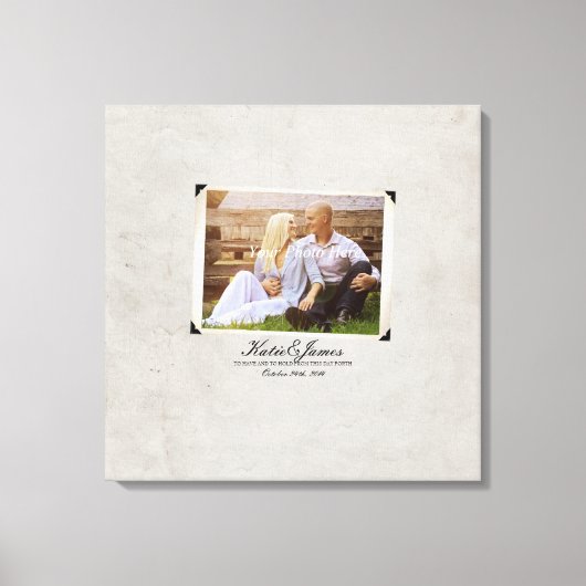 Verloving Foto Rustic Vintage Wedding Canvas Afdruk (Voorkant)